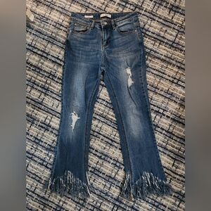 Pull&Bear Distressed Blue Flare Jeans